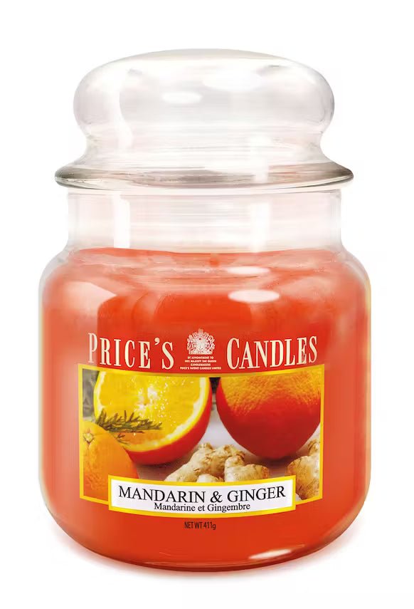 Price's Candle Mandarin e Ginger 411g 90h Giara media – Miele